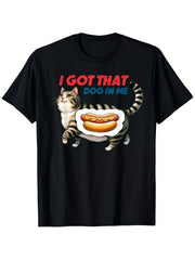 I Got That Dog In Me T-Shirt, Funny Cat Hot Dog Graphic Tee