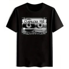 Black Cypress Hill Vintage Rock Band Graphic T-Shirt | Men's Casual Summer Top