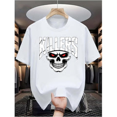 Skull Hunter Men'S Casual Digital Print T-Shirt - Made Of, Featuring a Round Neck, Short Sleeves, Street Hip-Hop Style, Summer European And American Fashion Trend