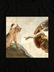 Adam Painting Graphic Crew Neck Tee INAWLY Weekend Outing Short Sleeve Top
