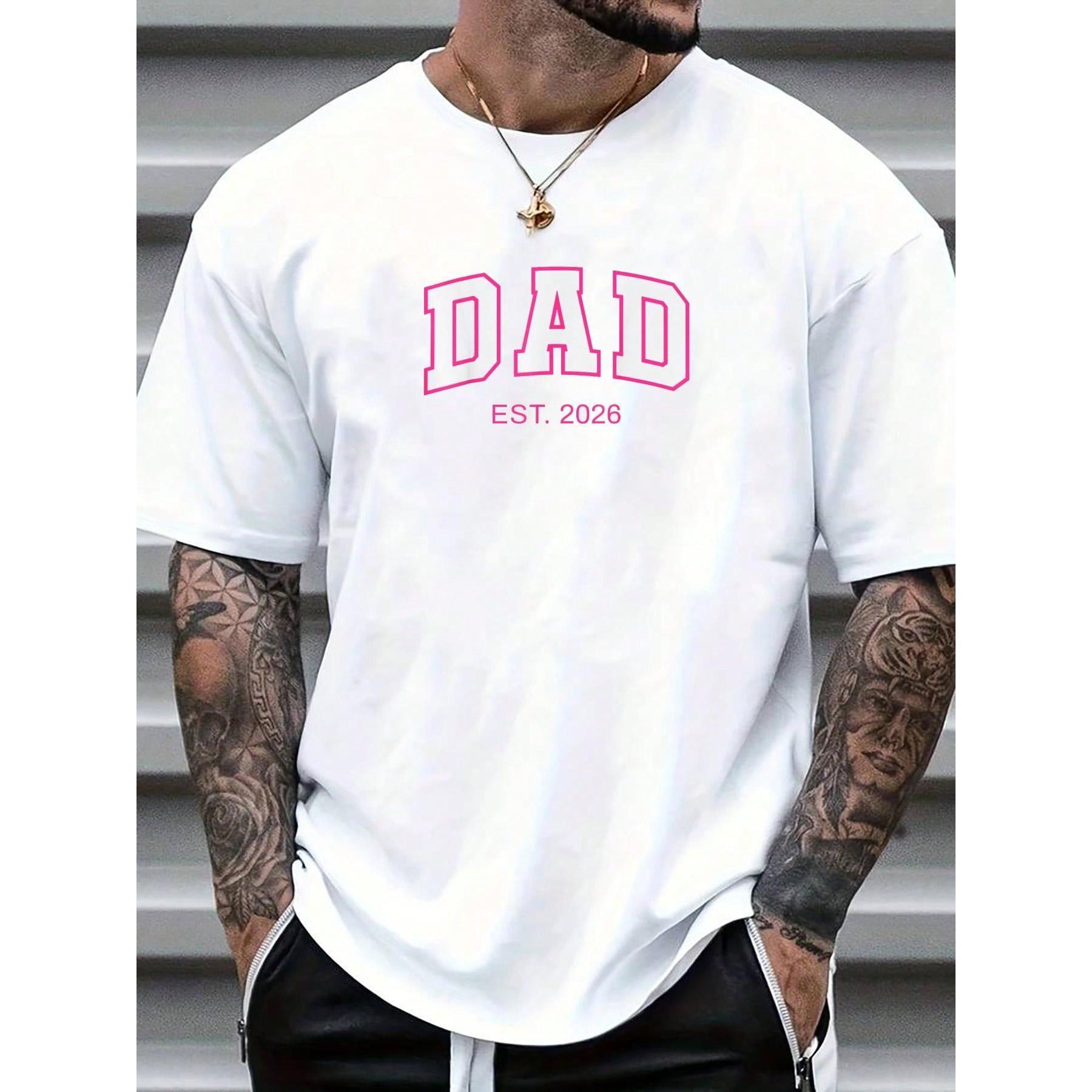 Dad 2026 Retro Father 2026 Loading New Dad 2026 T-Shirt Street Hip-Hop Style Men's T-Shirt