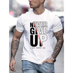 Fashion Casual Men'S Letter Print T-Shirt