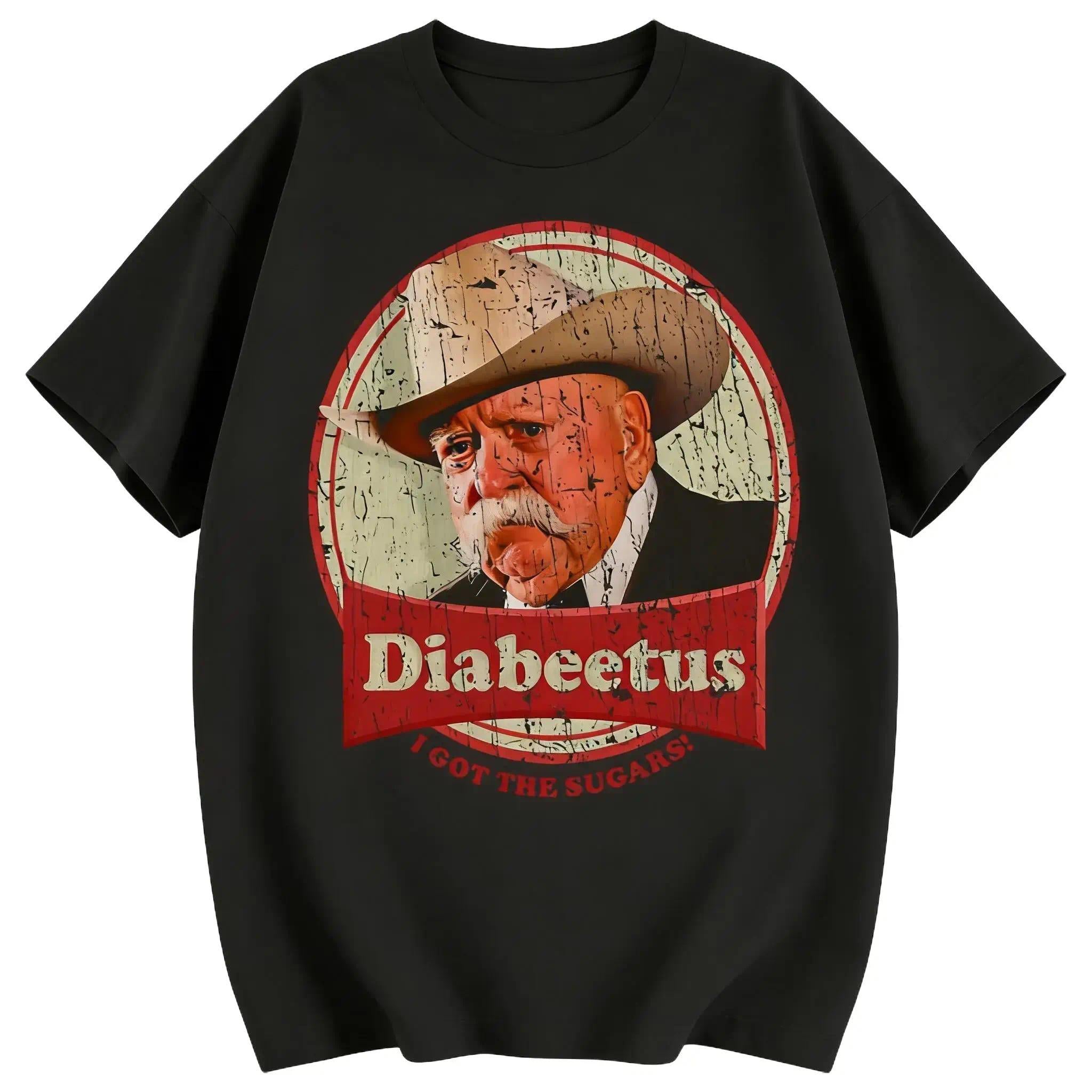 Summer T Shirts New Stylish Retro Diabeetus Print for Men Women Couple Fashion T-Shirt Short Sleeve Crew Neck Fitted Casual Classic