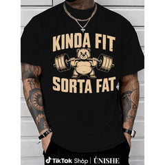 Funny Weightlifting Bear Tee – 100% Cotton Heavyweight Oversized Gym ShirtValentine's Day gift