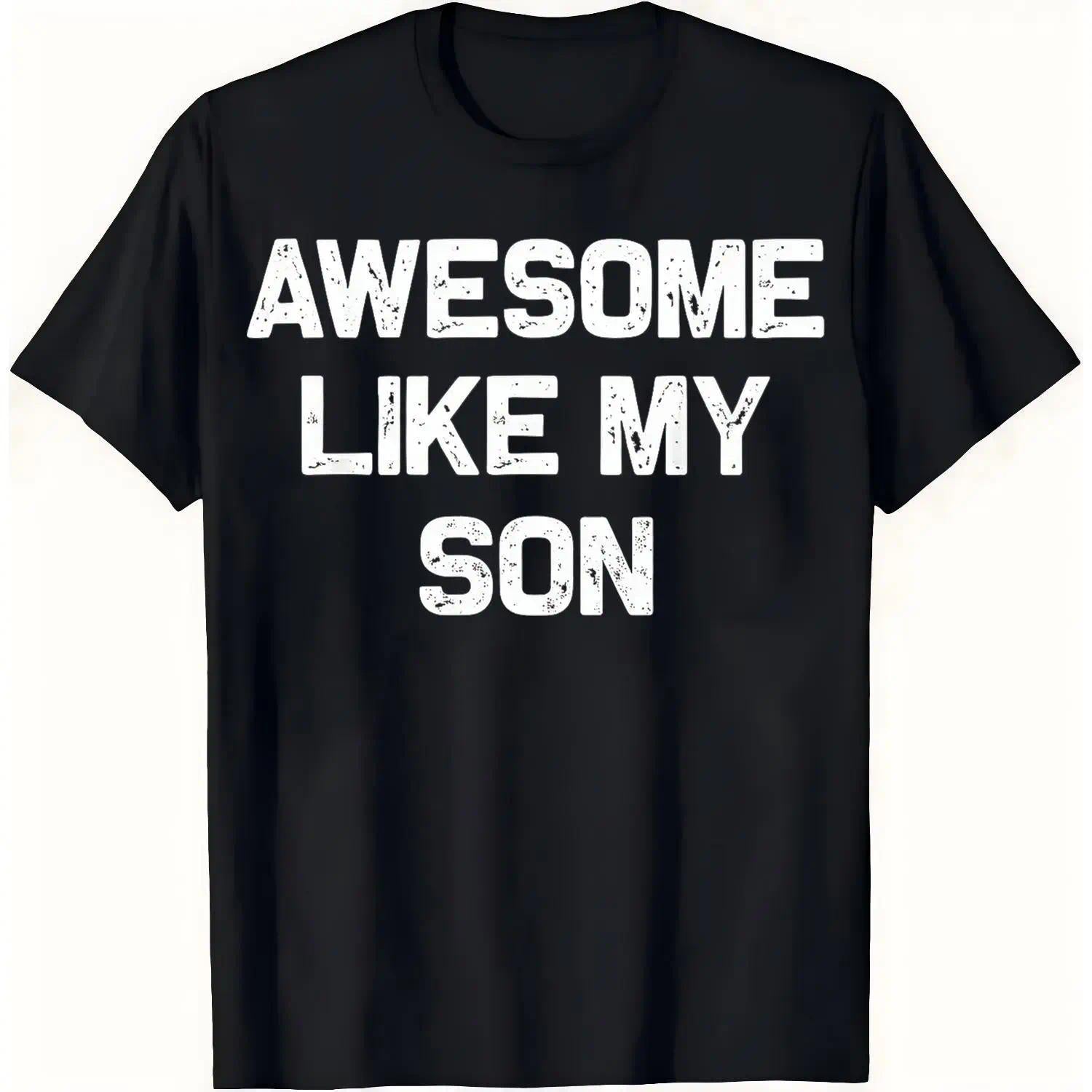 Father's Day Gift Awesome Like My Daughters Mom Dad T-Shirt Cool Comfy Men's Graphic Tees for Workouts & Summer