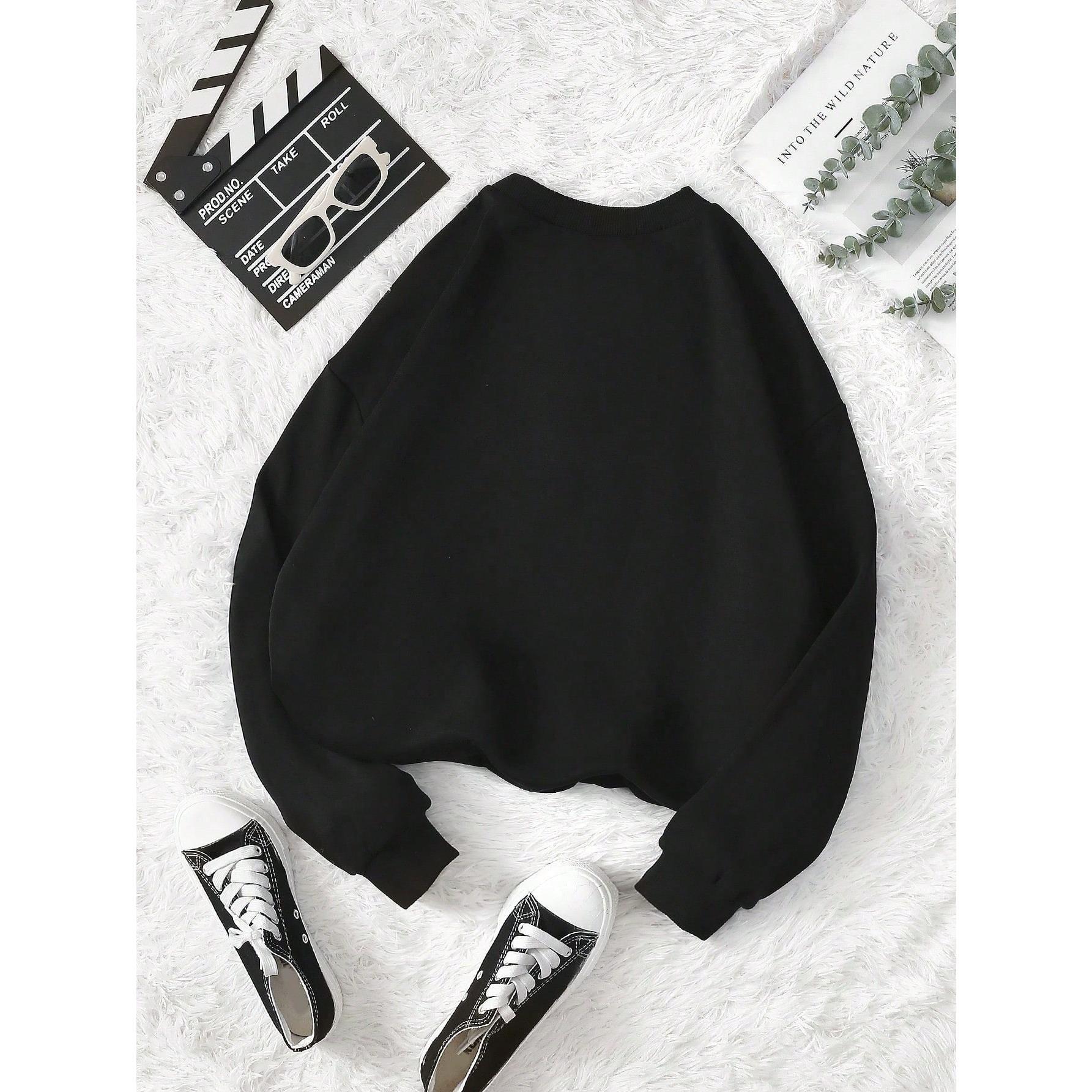 Letter Graphic Drop Shoulder Sweatshirt Pullover Fall