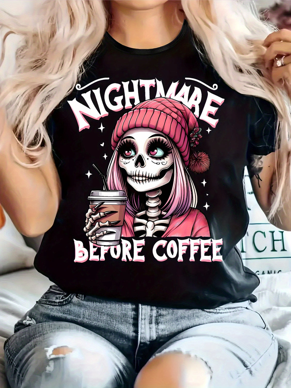 Funny Graphic Print Women's T-Shirt, Round Neck, Short Sleeved, Sportswear Womens Comfortable Top for All Seasons Women Clothes