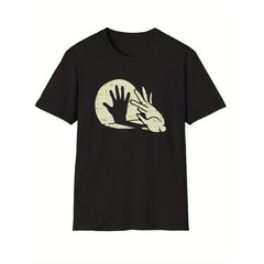 Men'S T-Shirt with Funny Gesture Print, Casual Crew Neck, Geometric Pattern, Regular Fit