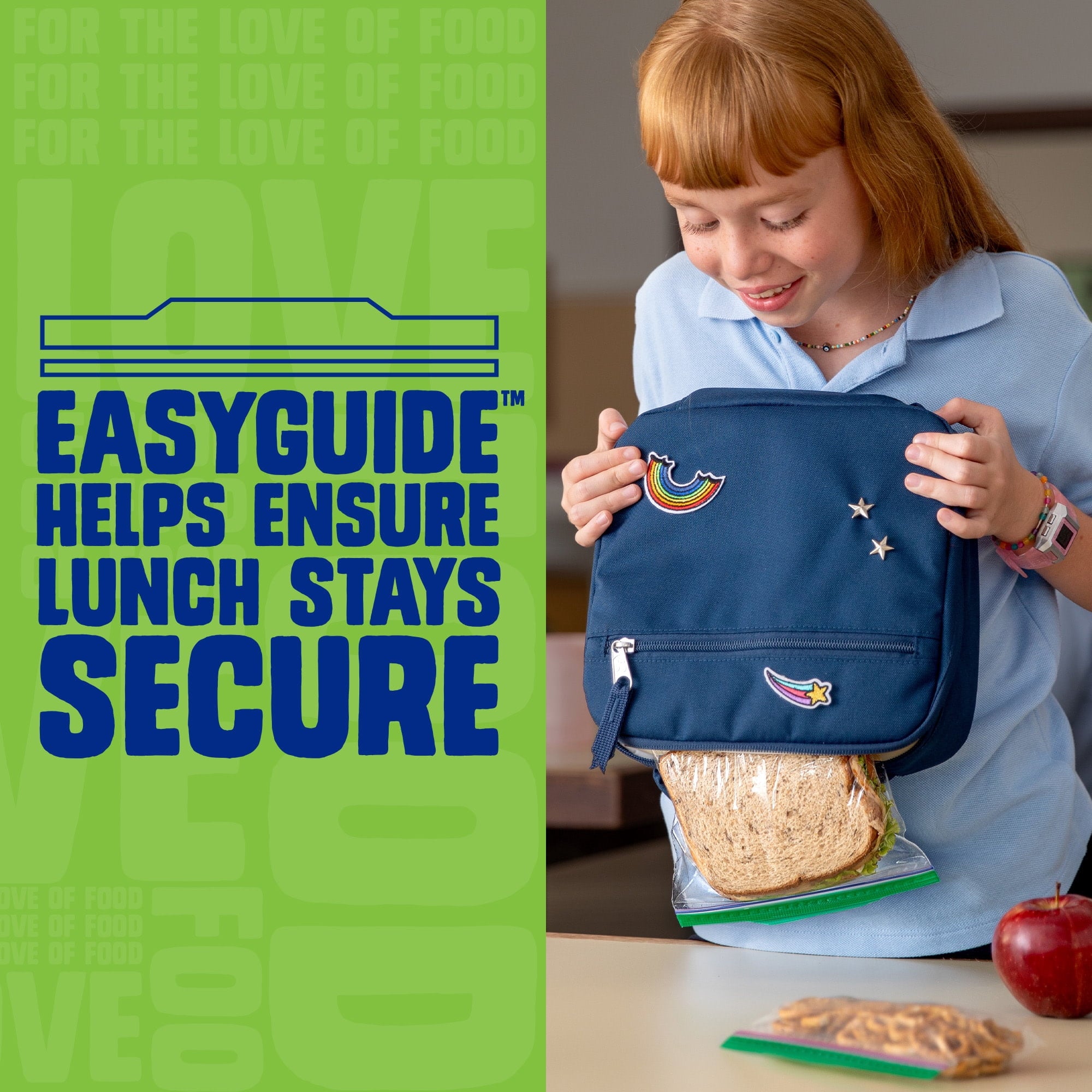 Sandwich Bags For Food Storage, School Supplies, with Easy Guide,100 Count