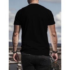 Men’s Geometric Abstract Full Print T-Shirt | Summer Casual Crew Neck Polyester Tee, Breathable Outdoor Top