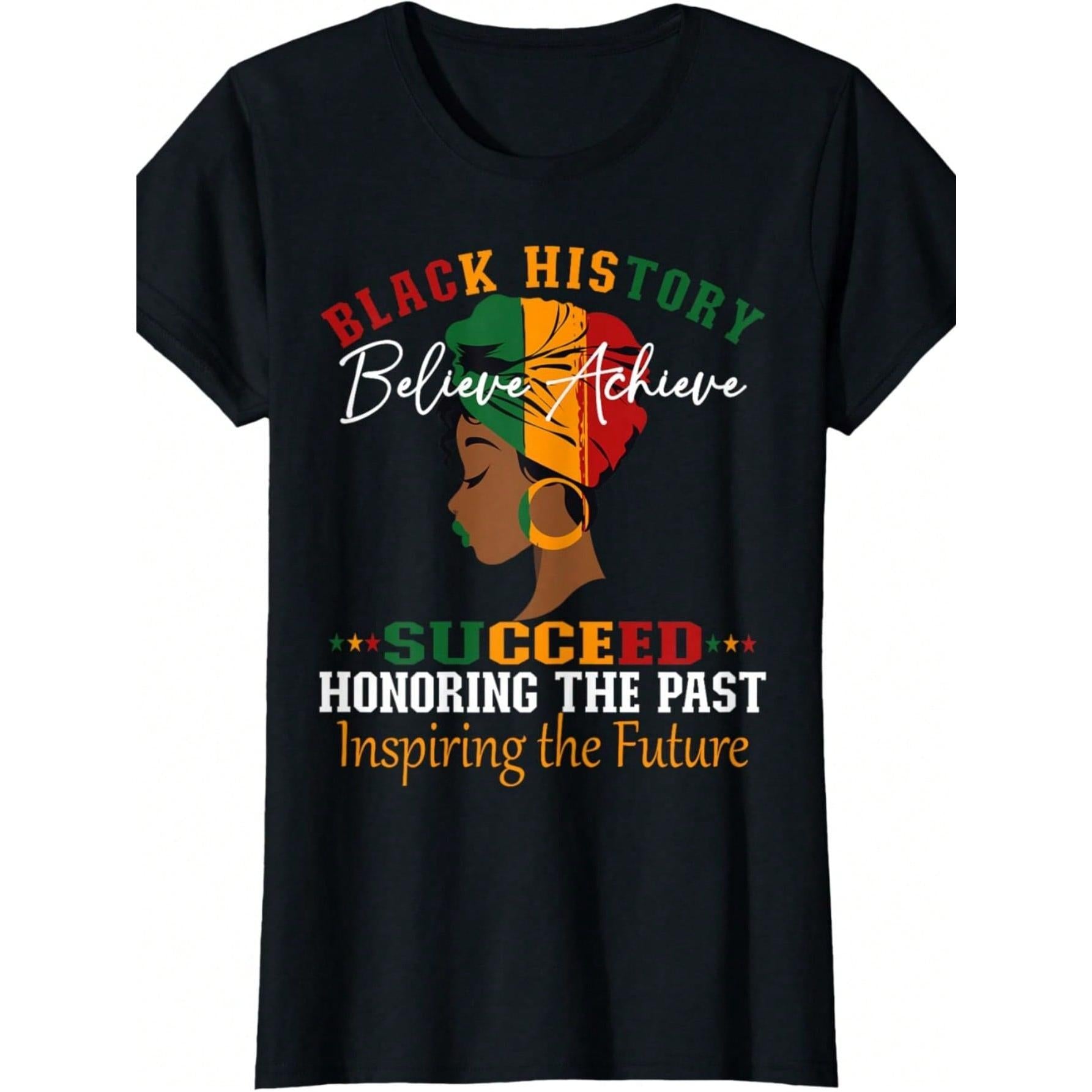 Black History Month Believe Achieve Succeed  African T-Shirt