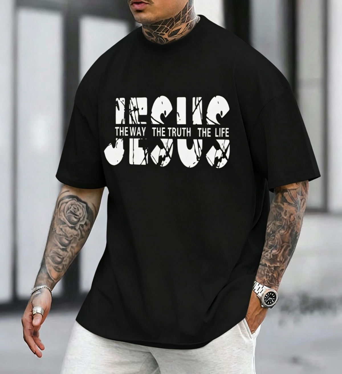 Christian Jesus Faith Shirts for Men God Religious Cross Bible Verse Inspirational Shirt Fashion Casual Graphic Tees Tops Men Clothing