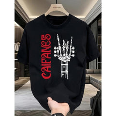 100% Cotton High Quality Unisex T-shirt - Rock The Silence Caifanes Group, Skull Print Graphic Tee, Round Neck, Casual Jersey Fabric, Prime Day Fashion, Can be Paired with Unisex Pants, Golden Rings, Necklaces, Watches, Soft and Comfortable Summer Style