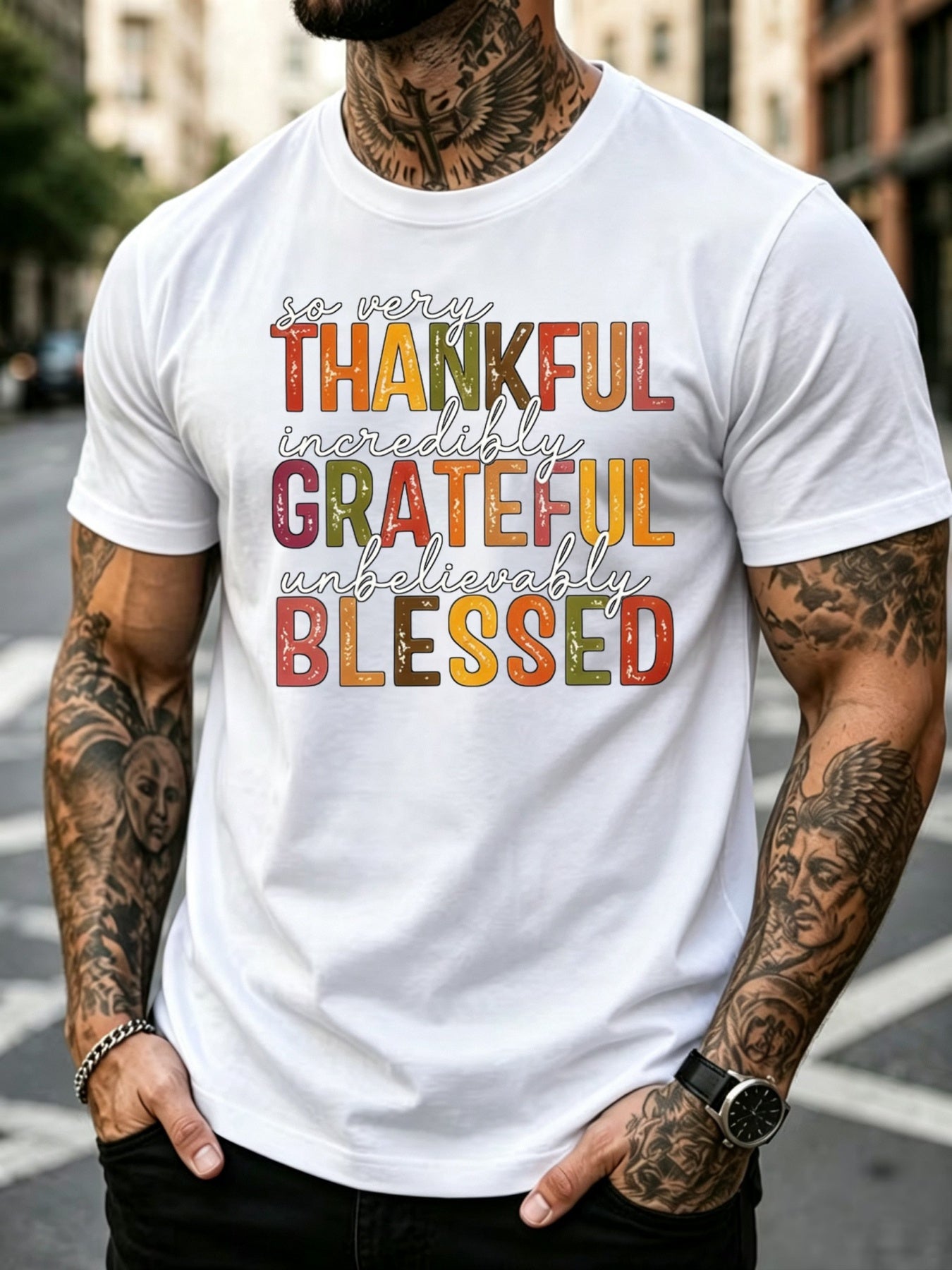 So Very Thankful T-Shirt Fall Thanksgiving Gratitude Quote Short Sleeve Suitable for Base Gifts Harvest Apparel Casual Round Neck Top for Church Events Warm Autumn Wear Machine Washable
