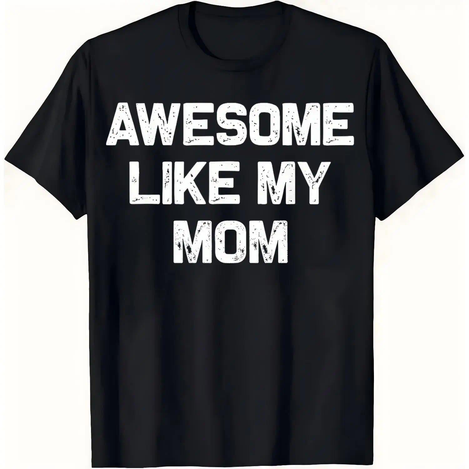 Father's Day Gift Awesome Like My Daughters Mom Dad T-Shirt Cool Comfy Men's Graphic Tees for Workouts & Summer