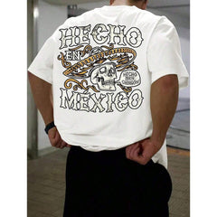 Made In Mexico Graphic Print 100% Cotton T-Shirt Mens T-Shirt, Summer And Spring Short Sleeve Crew Neck Casual Tops, Mens Clothing