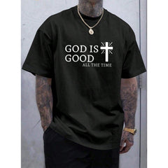 Men Casual Graphic Printed Summer Cross & Slogan Short Sleeve T-Shirt, For Friends