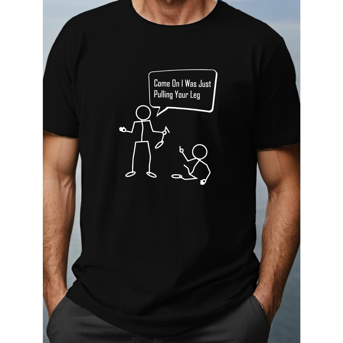 Men's Funny "Come On, Am Iding You?" T-Shirt - Retro Lettering Tee Suitable for Parties, Outings & Casual Wear
