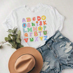 Retro Alphabet Tee, ABCs Shirt Teachers, Back To School Outfit, Cute Kindergarten Preschool Teacher Apparel