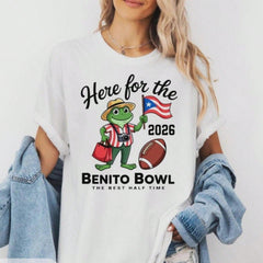 Benito 2026 Frog Football Shirt – Funny Game Day Graphic Tee, Puerto Rico Team Benito