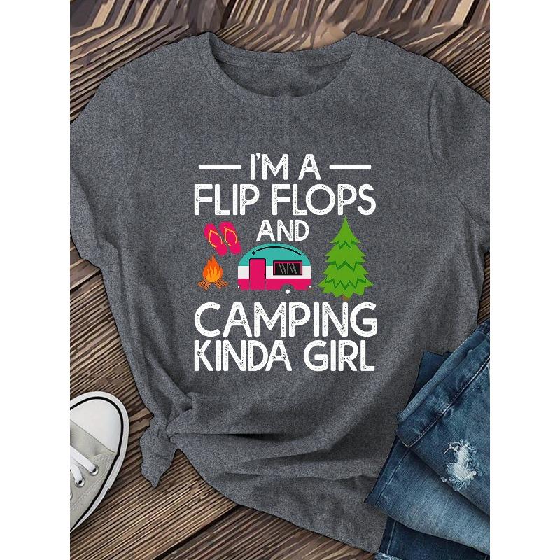 "Funny Quotes" Printed T-shirt, Fashionable, Casual Loose Short-sleeved, Casual Short-sleeved Round-neck T-shirt, Summer Wear