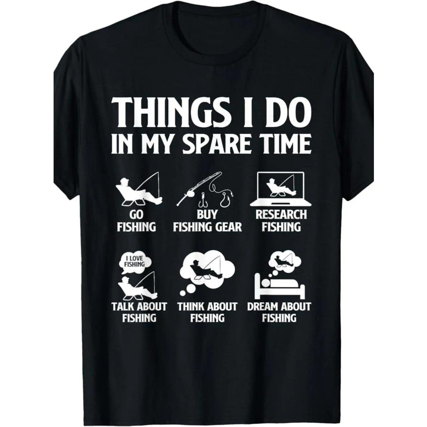 100% Made US Things I Do In My Spare Time Fishing Boys Men Bass Fishing T-Shirt