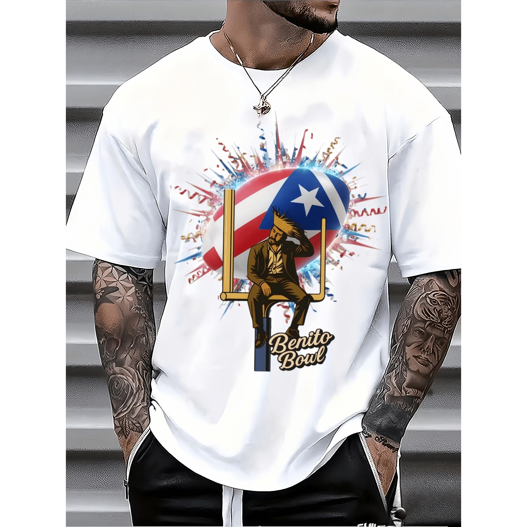 Men's And Women's 2026 Benito Bowl Game Commemorative T-Shirt - Retro Football Bowl Game Fan Apparel, Midfield Show Theme, Casual Crew Neck Design, Suitable For Fan Collection And Gifting, Comfortable Wear All Year Round (Printed Version)