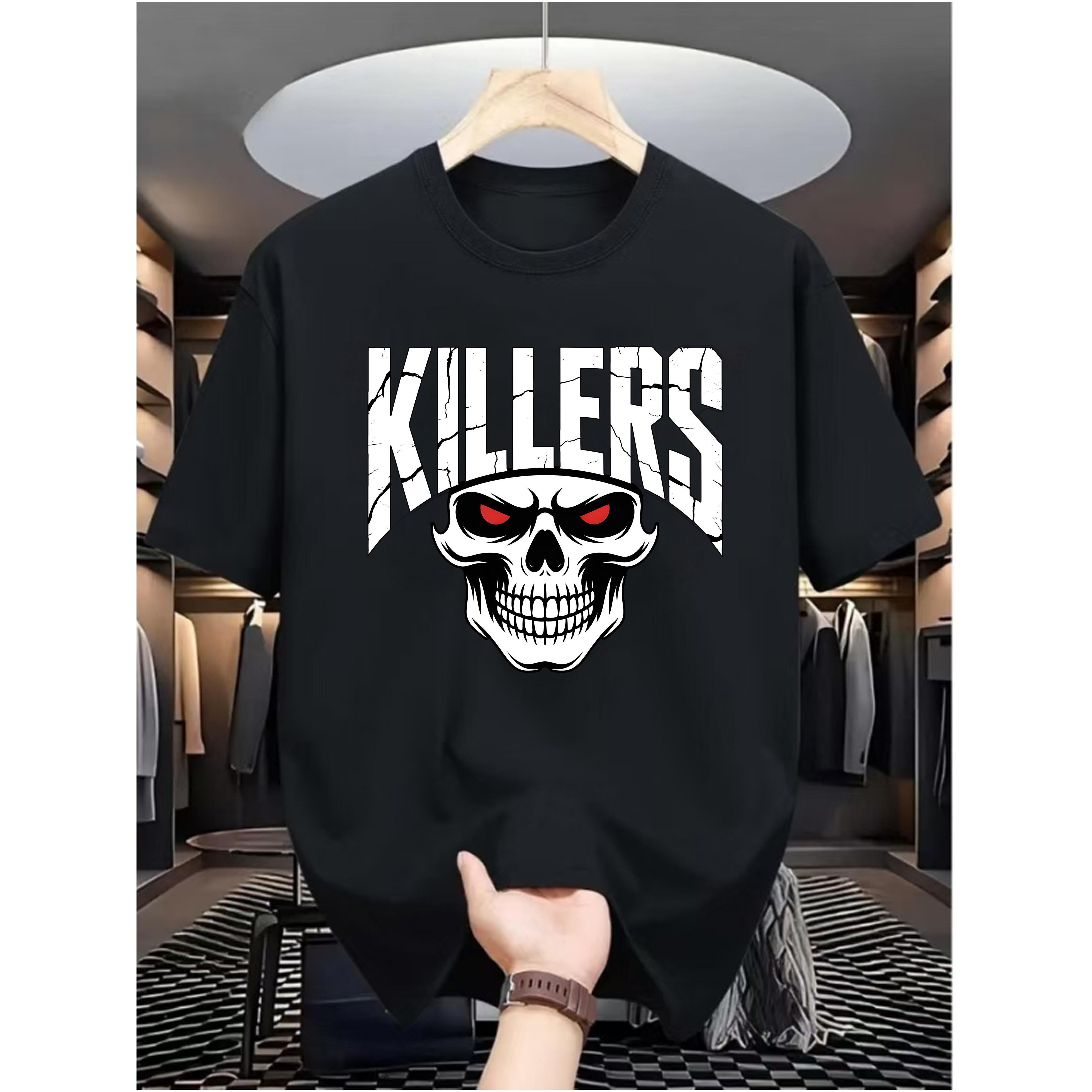 Skull Hunter Men'S Casual Digital Print T-Shirt - Made Of, Featuring a Round Neck, Short Sleeves, Street Hip-Hop Style, Summer European And American Fashion Trend