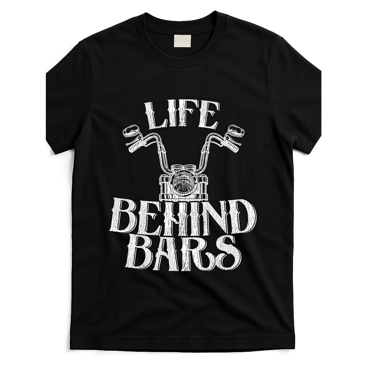 Men's Funny Motorcycle Prison Joke T Shirt Distressed Life Behind Bars Graphic Tee Casual Short Sleeve Shirt for Enthusiasts & Humor GiftsSame Style for Men and Women 2026 Summer Short-sleeved Printed T-shirt Pure 220G
