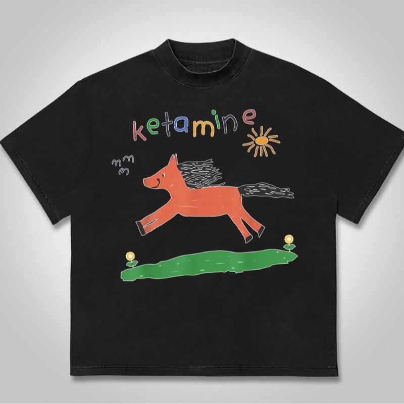 Ketamine Pony Nurse Meme T-Shirt Cotton Menswear Streetwear