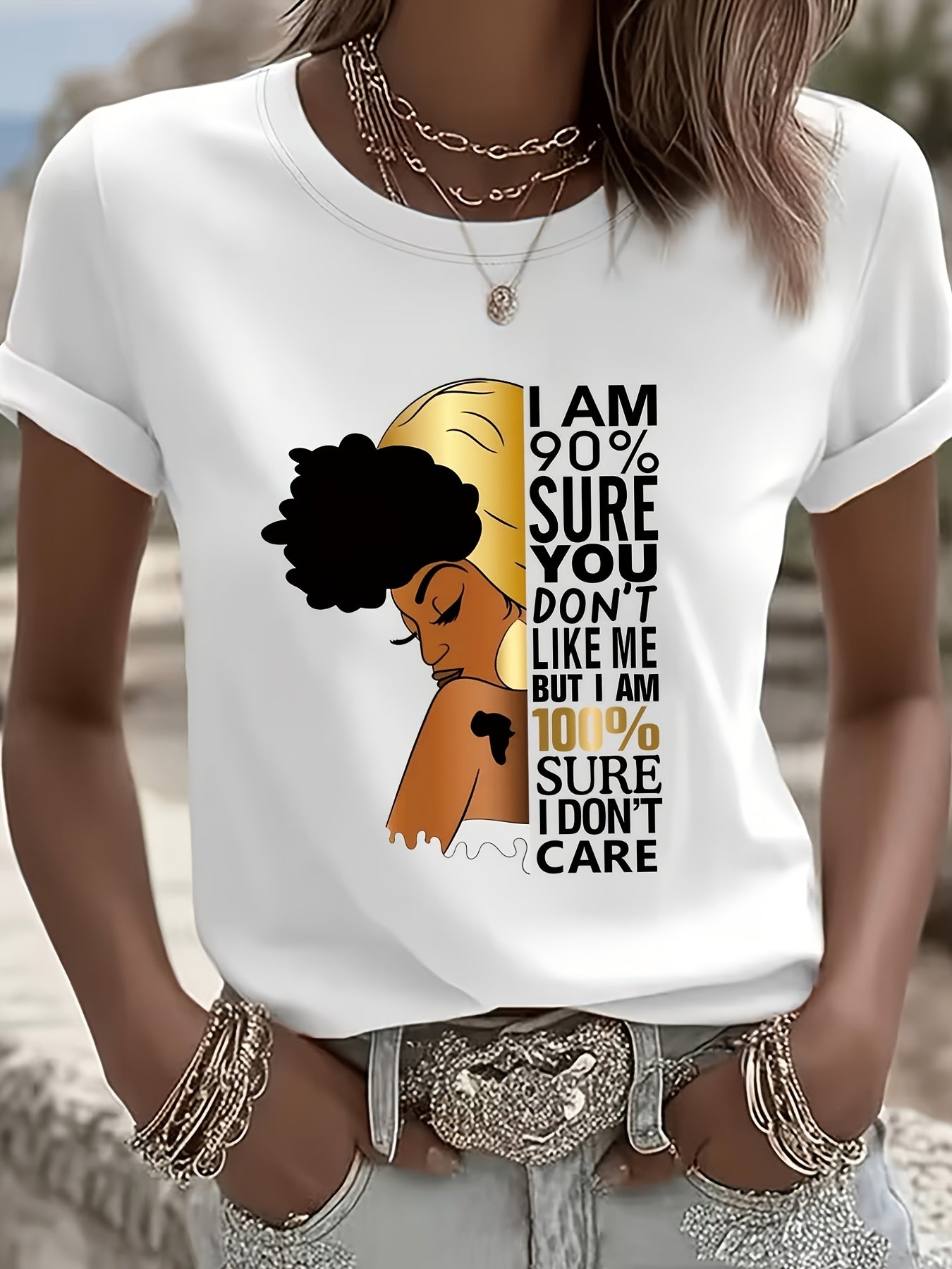 Black Queen T-Shirt I Am 90% Sure You Don't Like Me 100% Sure I Don't Care Tee
