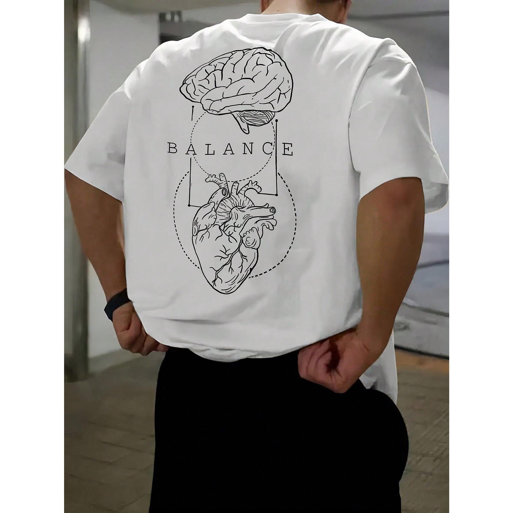 1pc Men's Fashionable Printed Loose Fit Short Sleeve T-Shirt | Exquisite Design | Essential For Summer | Easy To Match, Showcasing Your Style