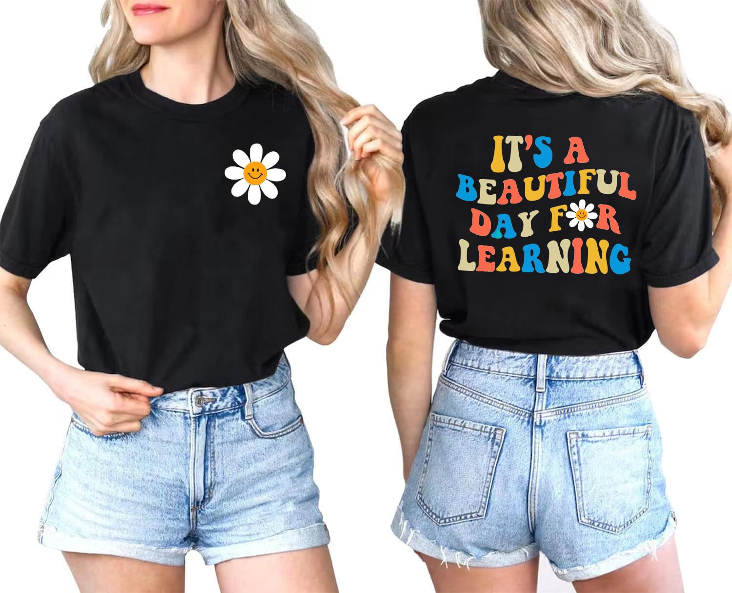 Summer Cotton Crew Neck Women Teacher Life Shirt Teacher Gift Short Sleeve Shirts It s a Beautiful Day for Learning T-Shirt Teacher T shirt