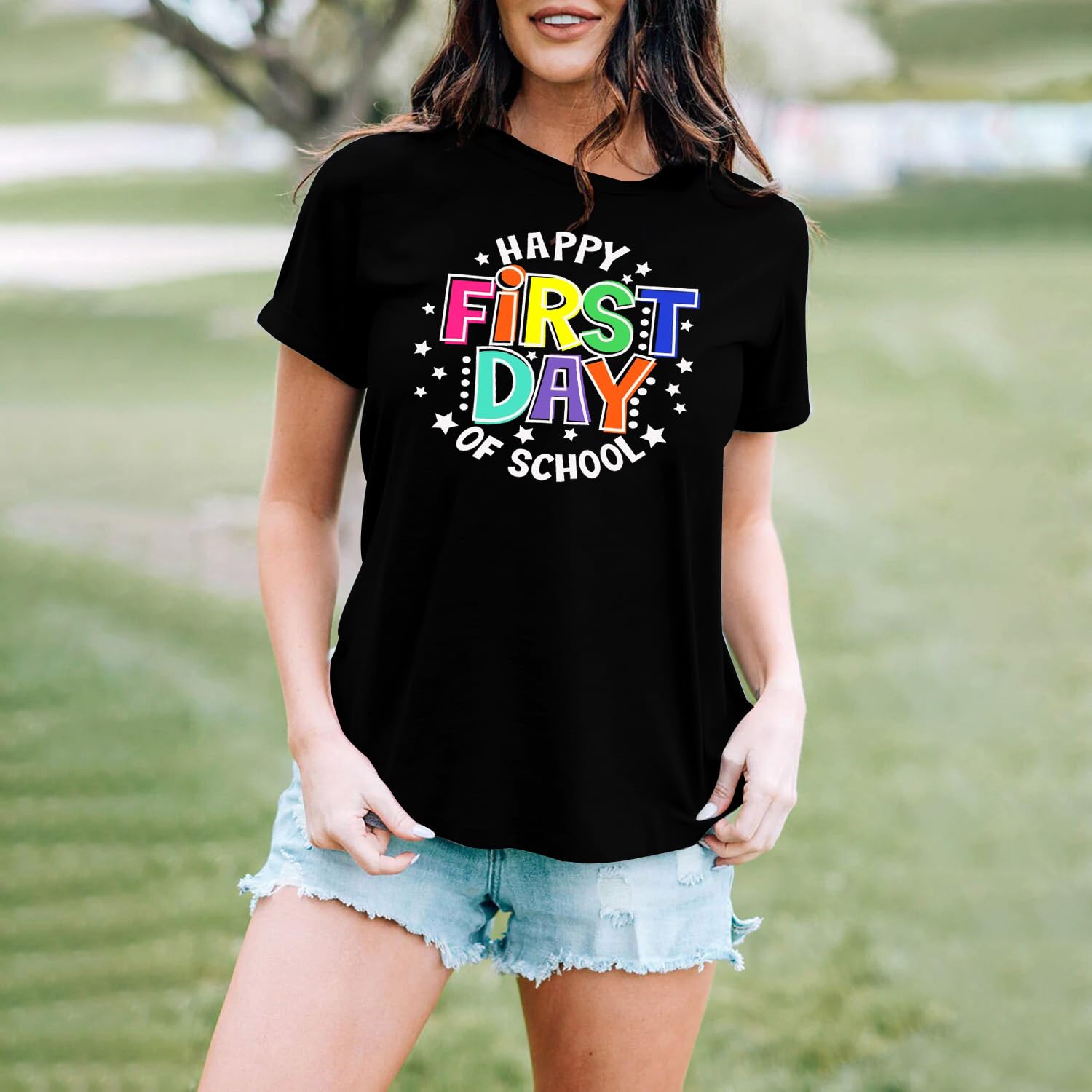 Summer Cotton Crew Neck Women Teacher Life Shirt Teacher Gift Short Sleeve Shirts It s a Beautiful Day for Learning T-Shirt Teacher T shirt