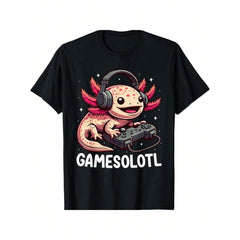 1pc Gamesolotl Axolotl Video Gamer Kawaii Anime Gifts Boys T-Shirt Gifts For Men Boy Family YYQ 180g