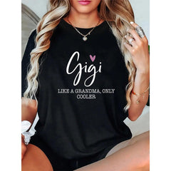 Men's 100% Cotton Round Neck Short-Sleeve Tshirt - Menswear Casual "Like A Grandma Only Cooler" Heart Graphic Mother's Day Top