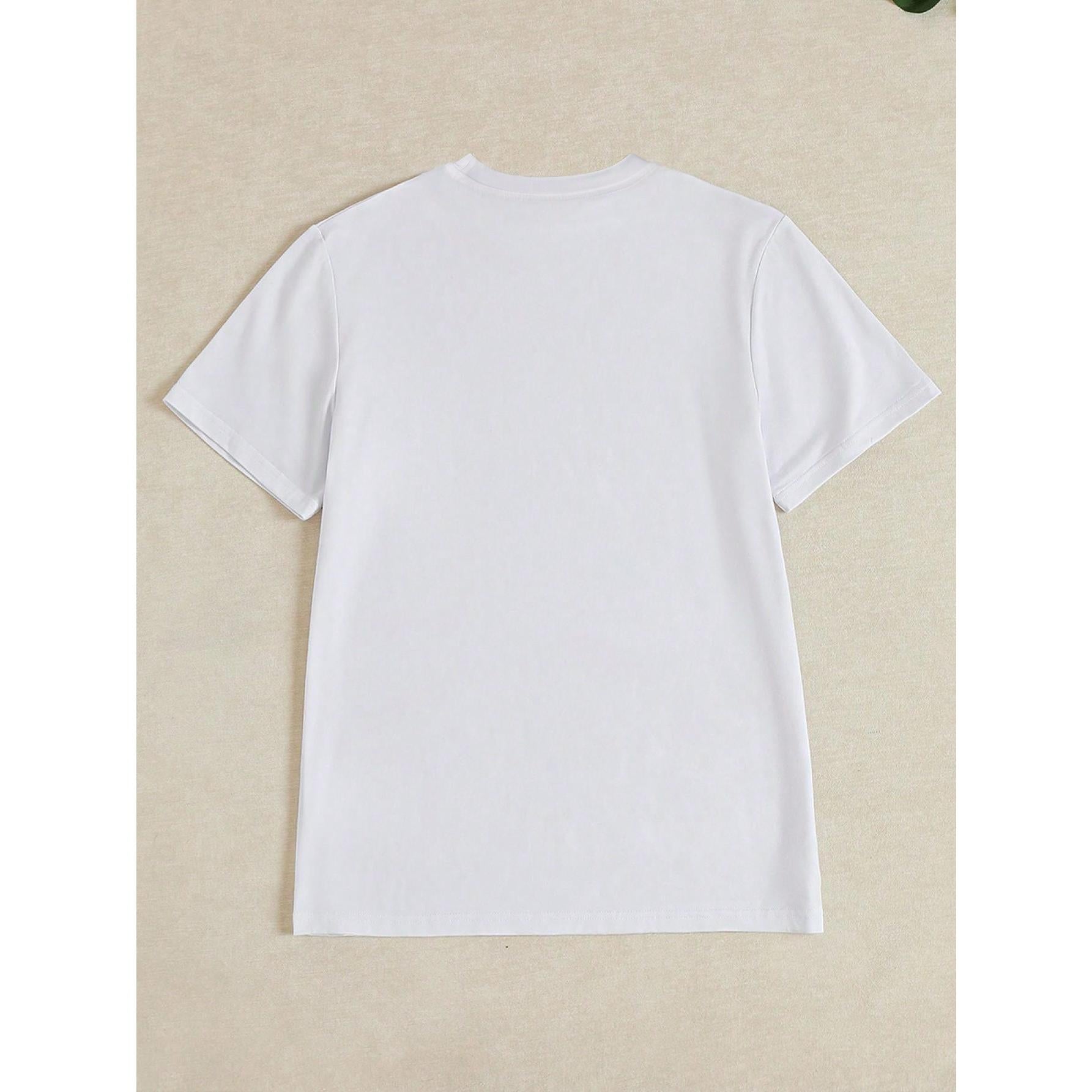 Women Casual T-Shirt, Comic Heart Pattern For Valentine's Day