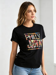 Philly Jawn Graphic Crew Neck Tee Philadelphia Summer Casual Short Sleeve Top