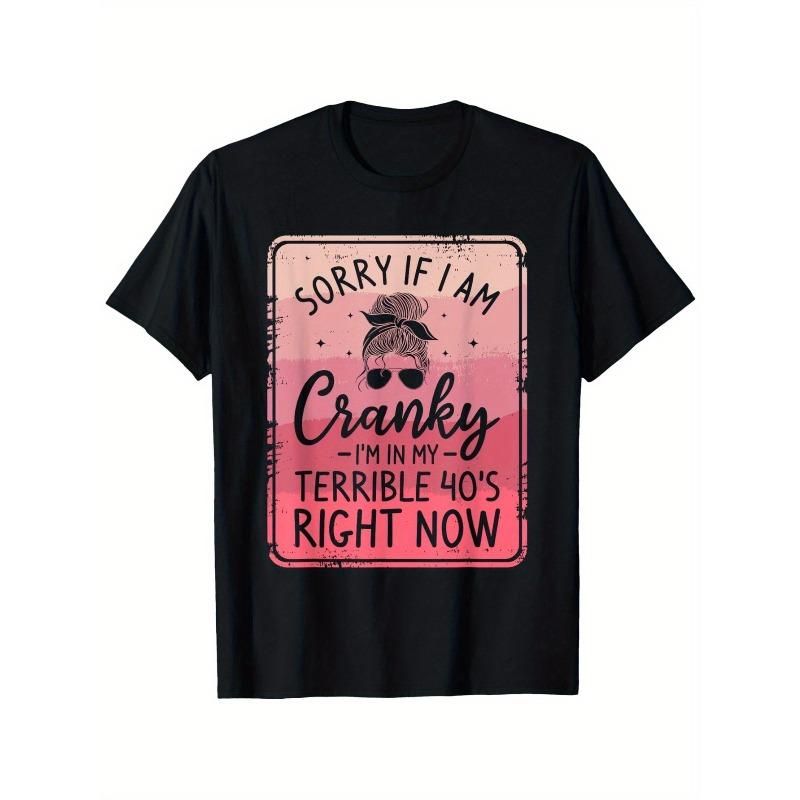 Sorry T-Shirt Round Neck 100% Cotton T-Shirt Short Sleeve Women Men Family T-Shirt Funny Gift T-Shirt Regular Fit Comfortable Stretch Fabric All-Season Wear Cotton T Shirts