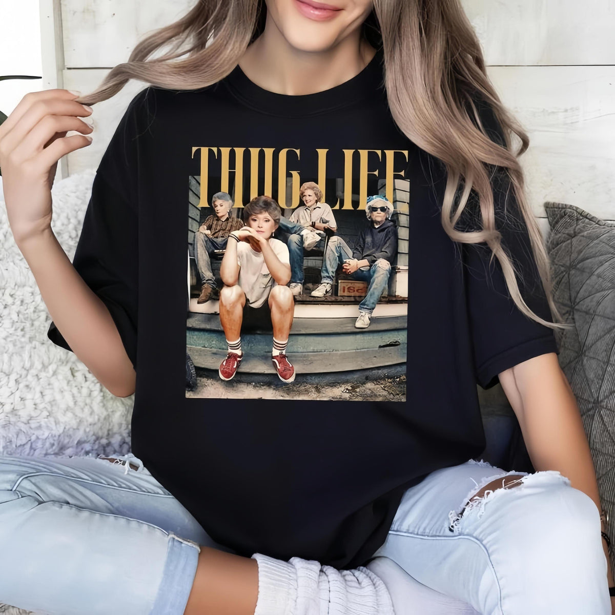 The Golden Girls Thug Life Shirt, The Golden Girls Lover Gift Streetwear Graphic Tee Cotton Summer