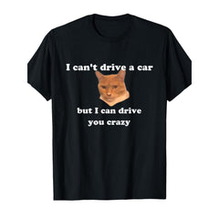 Funny Cat Meme T-Shirt for Men & Women - Black Crew Neck Tee with Meme Graphic, Casual Casual Attire, Perfect Gift for Christmas, Mother's Day & Birthdays