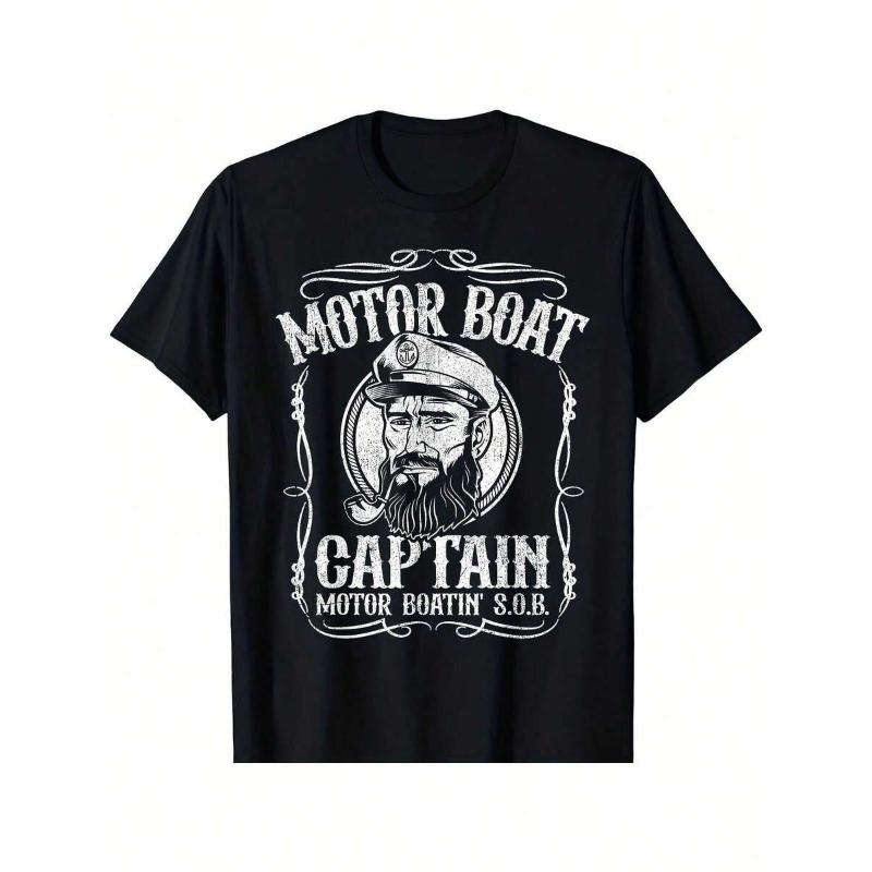 Motor Boat Captain Funny Boating Motorboating Lake T-Shirt With USA Local Heat Transfer Design