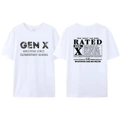 Gen X Traits T-Shirt, “This Adult Has Been Rated” Funny Saying, Vintage Retro Unisex Tee, 80s 90s Nostalgia Top