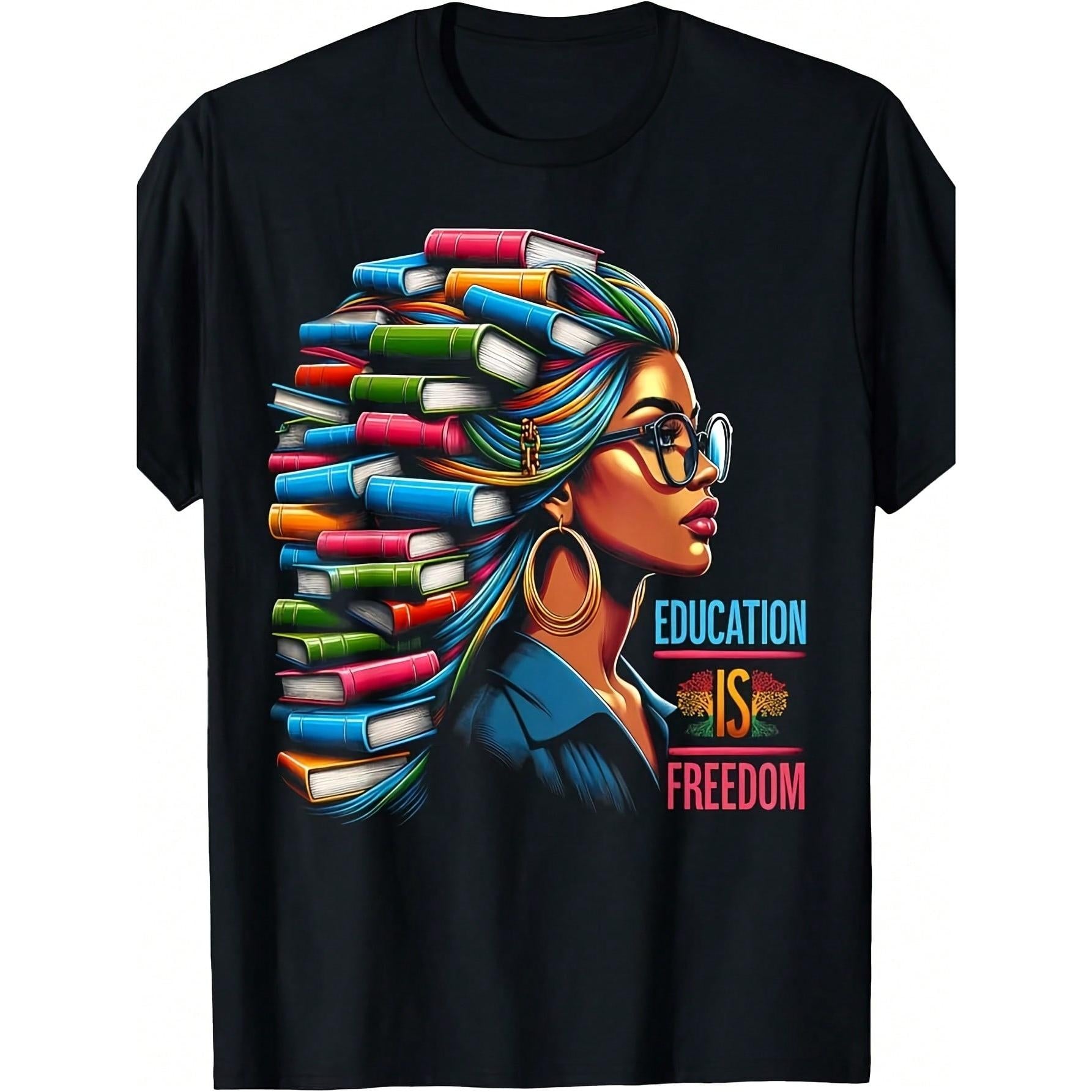 Education Is Freedom Black Teacher Books Black History Month T-Shirt