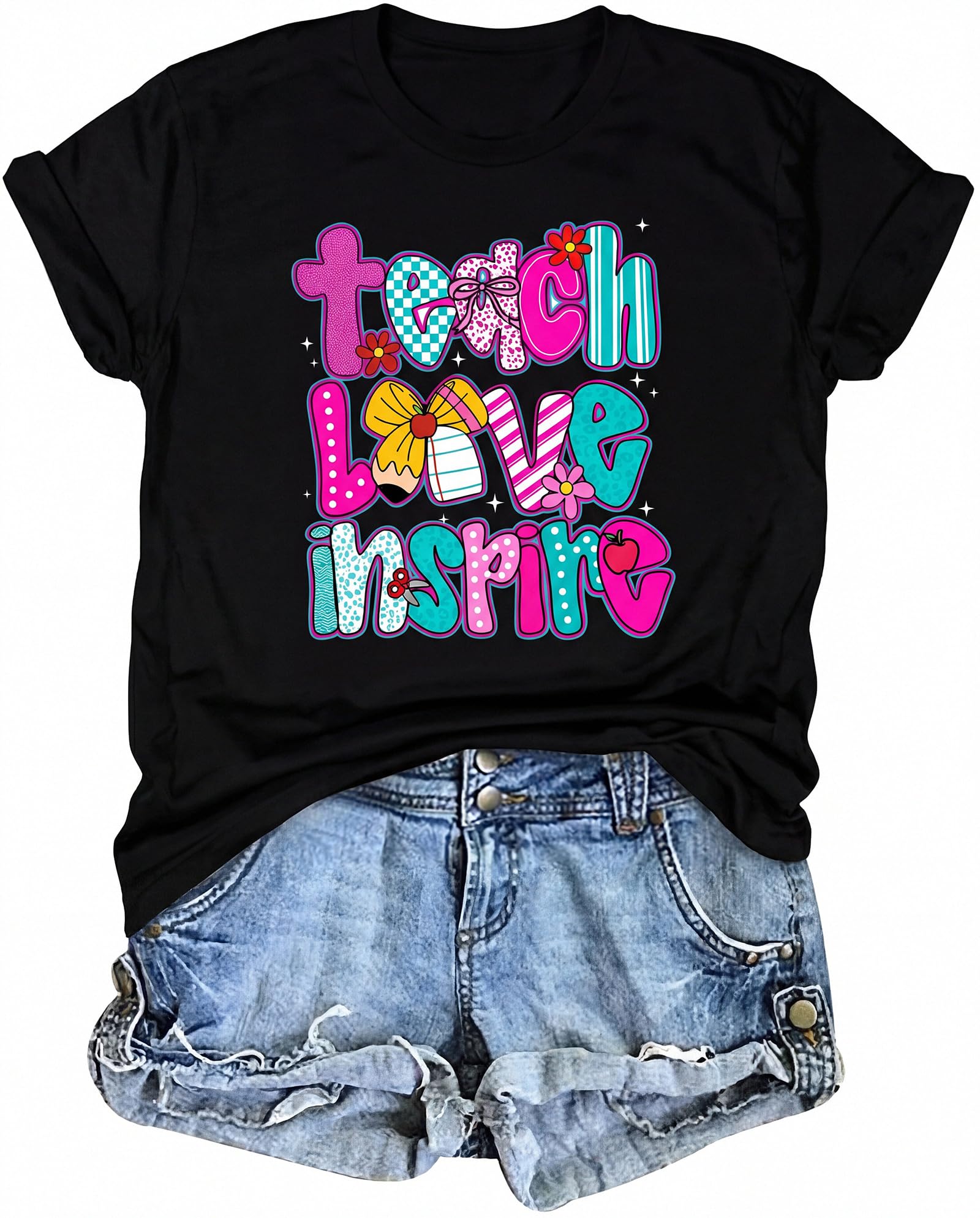 First Day of School Shirt Happy to See Your Face Shirt Casual Crew Neck Teacher Tee Women Tshirts