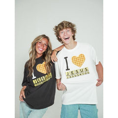 I Love Jesus Jesus Love You Waffle Shirt, Bryce Crawford Merch, Christian Apparel Graphic Tee, Funny Christian Breakfast T-shirt, Unisex Casual 100% Cotton  Inspirational Quote TShirt, TikTok Viral Unisex Comfort Colors rock