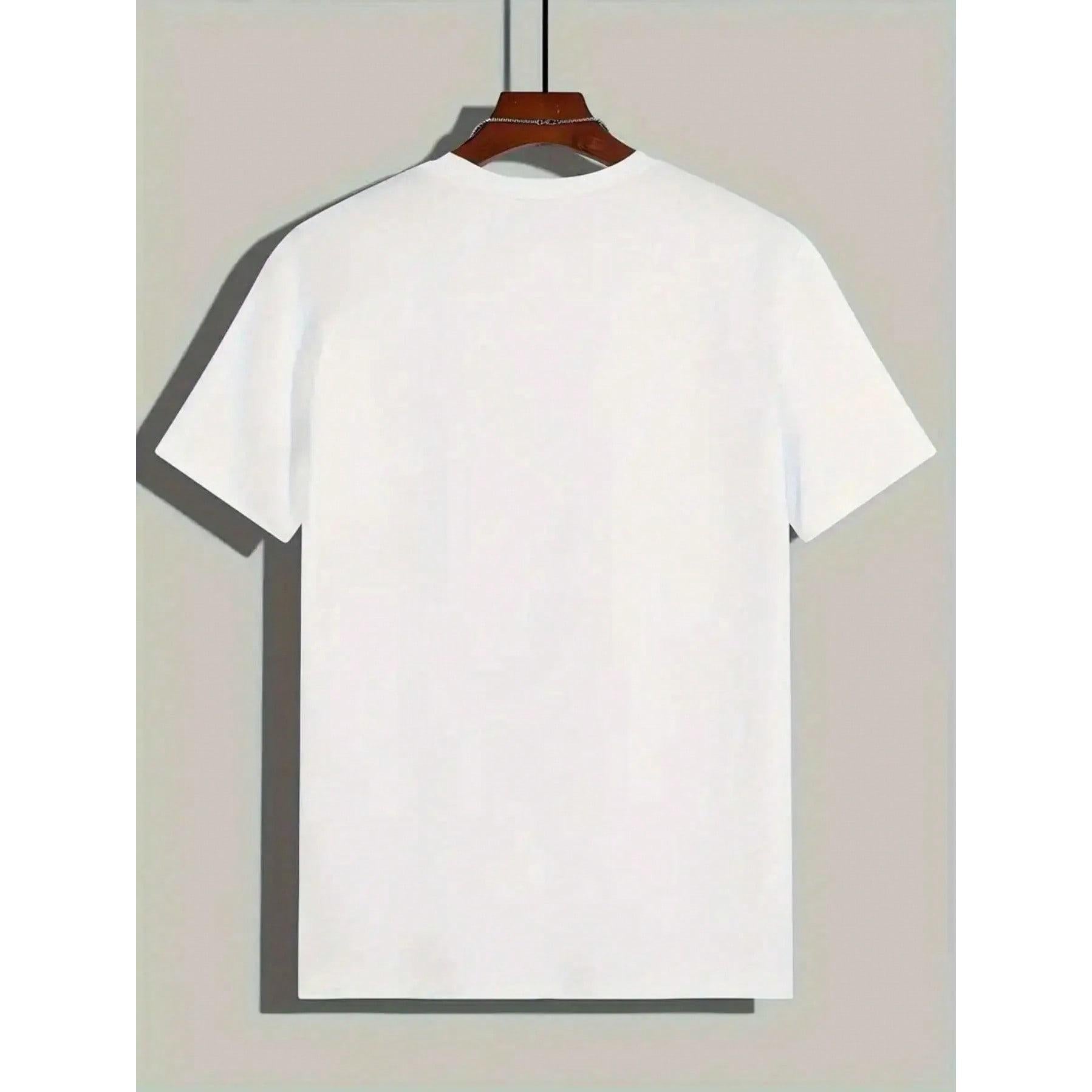 Men'S Casual "Never Give Up" Graphic T-Shirt - White With Bold Orange & Black Design, 100% Cotton, Comfortable Stretch Fit, Short Sleeve, Round Neck, Perfect For Daily Wear, Everyday Tshirt |   Bold Statement Shirt |   Comfortable Fit Shirt