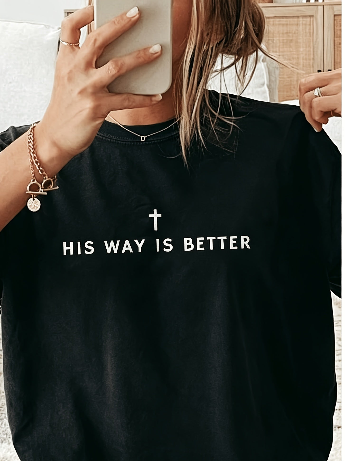 Women'S Christian T-Shirt- Faith Shirt with "His Way is Better" Bible Verse