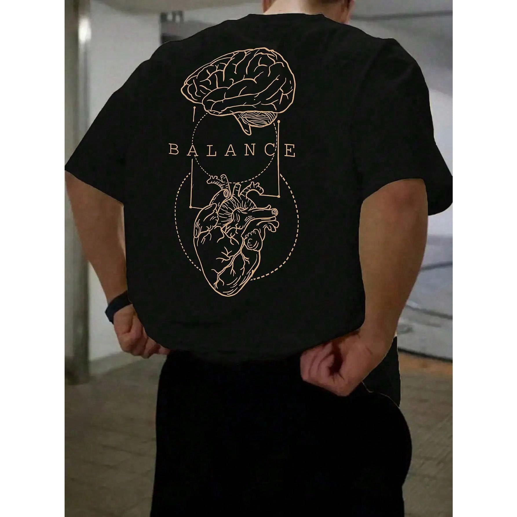 1pc Men's Fashionable Printed Loose Fit Short Sleeve T-Shirt | Exquisite Design | Essential For Summer | Easy To Match, Showcasing Your Style