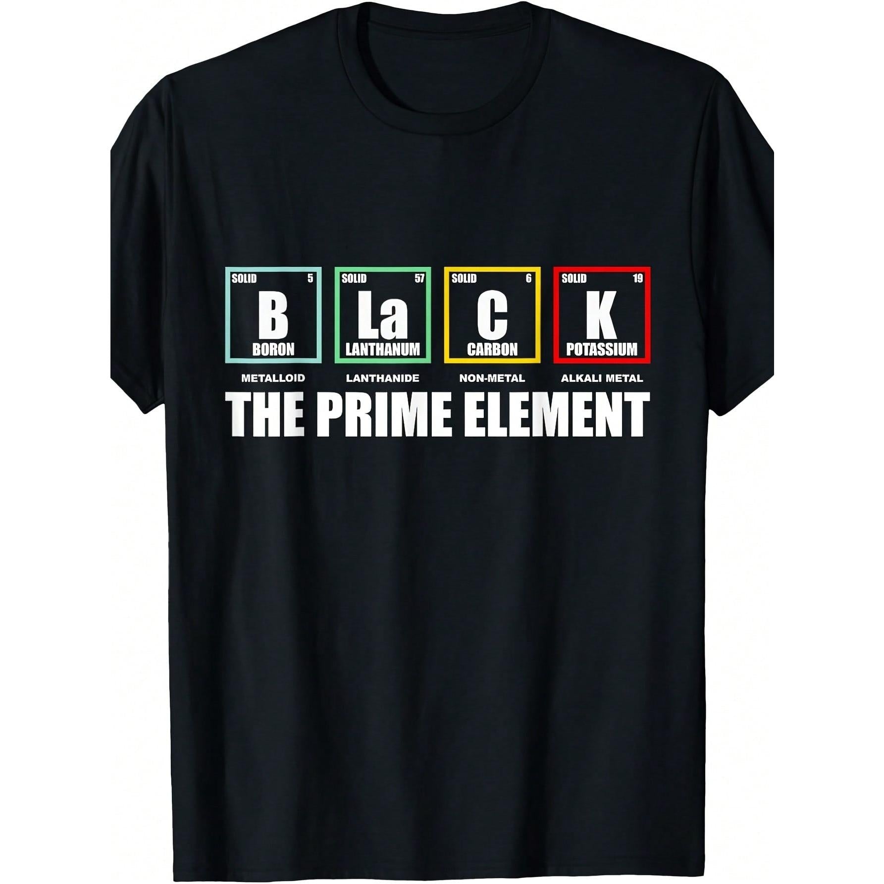 Black The Prime Element, Black History Month Periodic Table T-Shirt